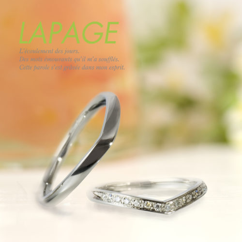 LAPAGEラパージュでフルールコレクションの結婚指輪のアプリコット