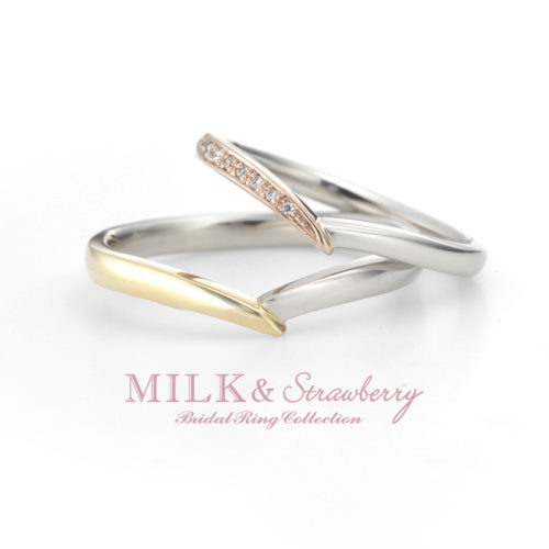 Milk&Strawberryミルク&ストロベリーの結婚指輪でシュエット