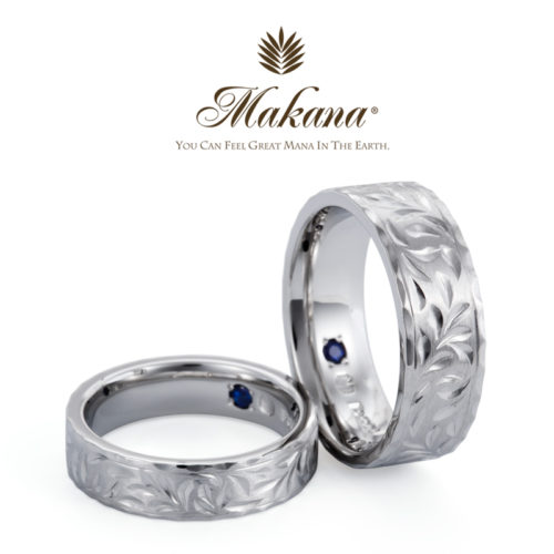ハワイアンジュエリーMakanaマカナの結婚指輪でフラットタイプのPt