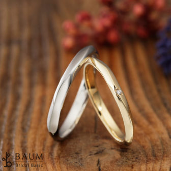 BAUMバウムの結婚指輪でハナミズキ