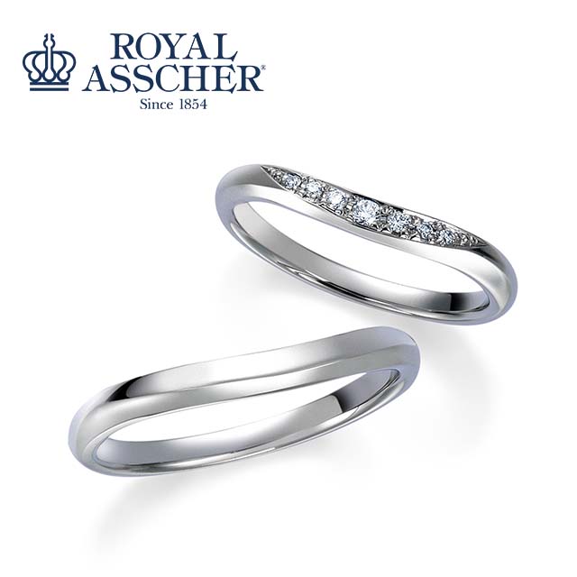  ASSCHER シンプルリング オリジナルボックス付き ROYAL ASSCHER WRA028/WRB038