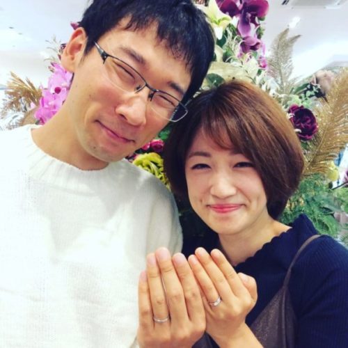 福島県郡山市 ロイヤルアッシャーのエンゲージリング、acredo(アクレード)のマリッジリングをご成約のカップル様