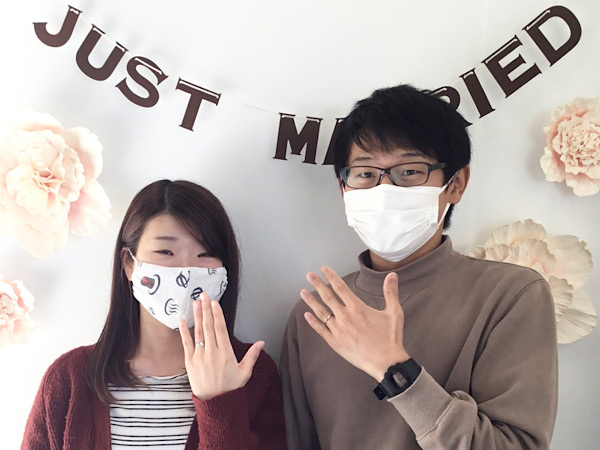 福島県福島市 CAFERINGの婚約指輪と結婚指輪をご成約のお客様