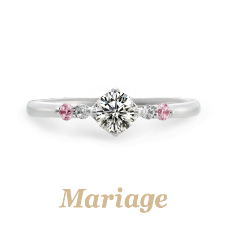 ピンクダイヤモンドが美しい婚約指輪でマリアージュエントのロンボヌール