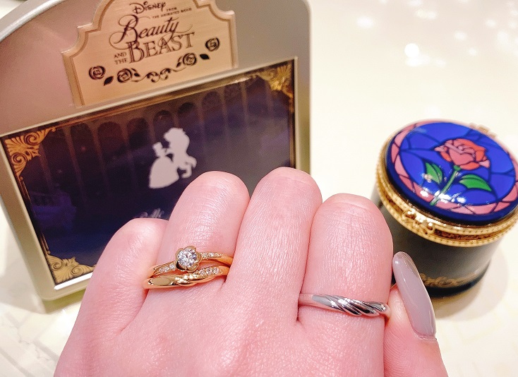 Disney Beauty AND THE BEAST婚約指輪、結婚指輪
