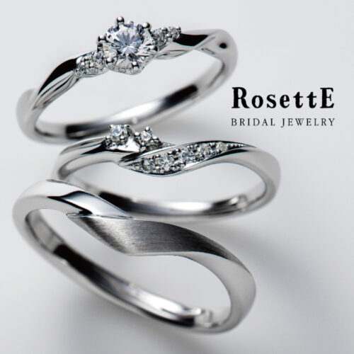 ロゼットの結婚指輪つるバラ