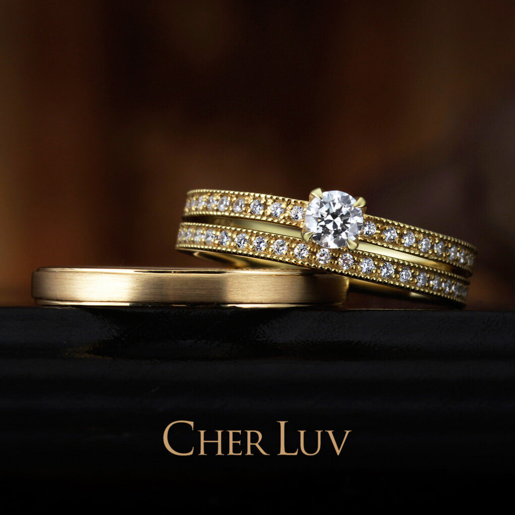 CHERLUVシェールラブの婚約指輪と結婚指輪のセットリングでBEGONIAベゴニア