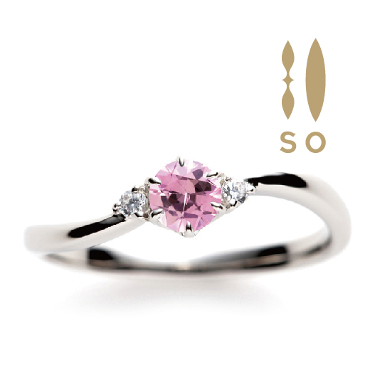 南大阪ピンクサファイヤの婚約指輪