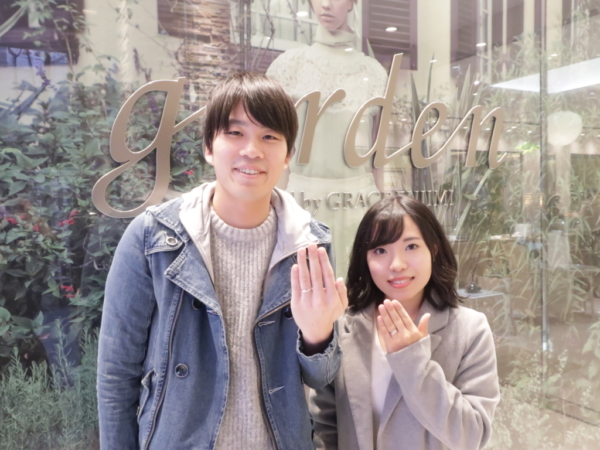 【京都府舞鶴市】YUKAHOJOの婚約指輪とFISCHERの結婚指輪をご成約頂きました。