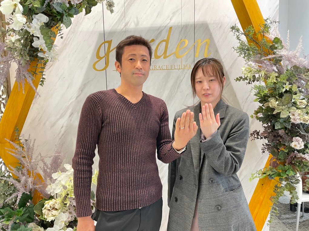 京都府舞鶴市・宮津市 クワンドゥマリアージュの結婚指輪をご成約いただきました