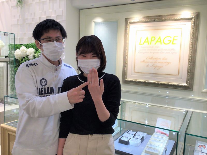 【姫路市】「LAPAGE」の婚約指輪にリフォームしていただきました。