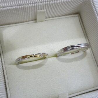 大阪府堺市 お洒落なコンビカラー 人気なブランド アムールアミュレットの結婚指輪をご成約いただきました