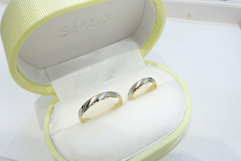 和歌山県岬町 コンビ色が人気なブランド セリューの結婚指輪をご成約いただきました