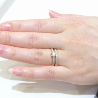 奈良県奈良市 大人カジュアルでお洒落なブランド「ロゼット」のセットリング 婚約指輪・結婚指輪をご成約いただきました