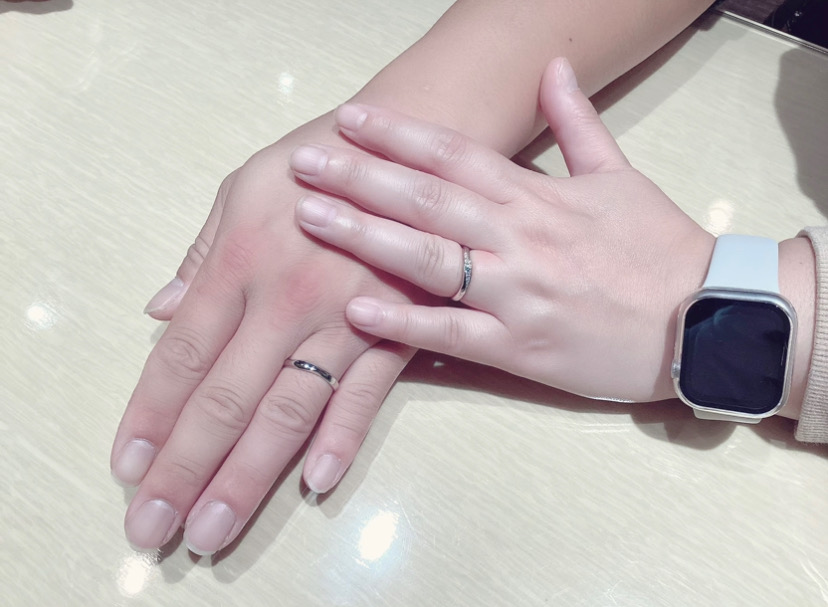 兵庫県丹波篠山市｜ブールダイヤで人気のスイートブルーダイヤモンドの結婚指輪をご成約いただきました