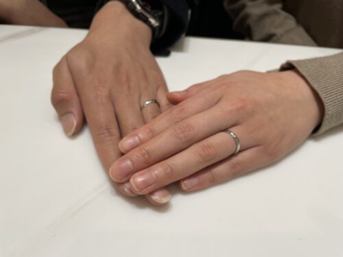 京都市伏見区 鍛造製法でフィッシャーの結婚指輪をご成約頂きました