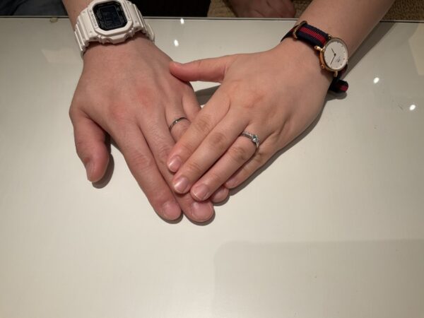 大阪府富田林市｜LAPAGEの婚約指輪（ジュエリーリフォーム）と鍛造製法RosettE SPの結婚指輪をご成約いただきました