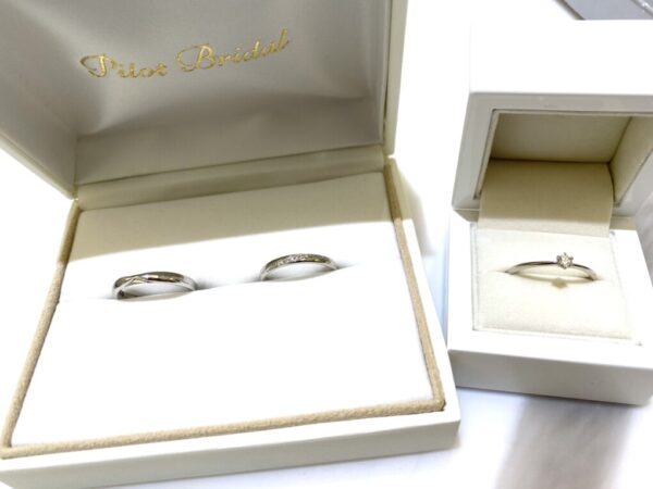 兵庫県明石市「gardenオリジナル」の婚約指輪、「et.lu」「Pilot Bridal」の結婚指輪をご成約頂きました。
