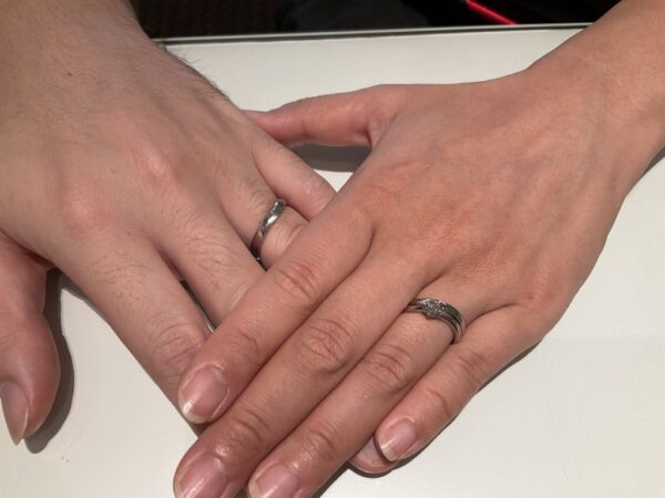 大阪府寝屋川市　堺市東区｜シンプルな婚約指輪と結婚指輪アイディアルをご成約いただきました