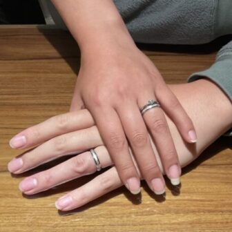 南大阪貝塚市鍛造の結婚指輪婚約指輪重ね付け