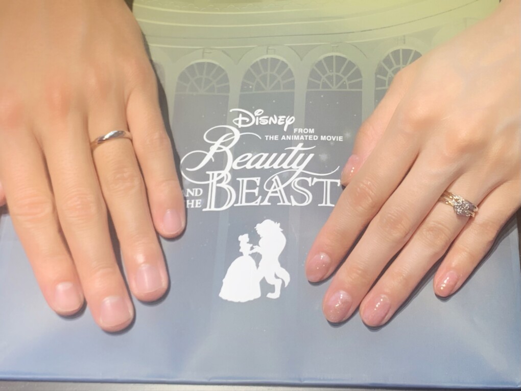 【札幌市】Disney Beauty AND THE BEAST(美女と野獣)の婚約指輪と結婚指輪をご成約頂きました。