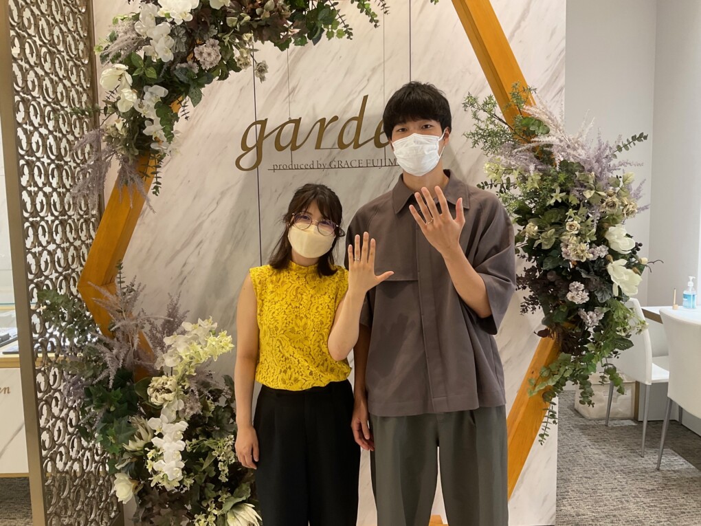 京都市右京区 サムシングブルーとノクルの結婚指輪をご成約頂きました