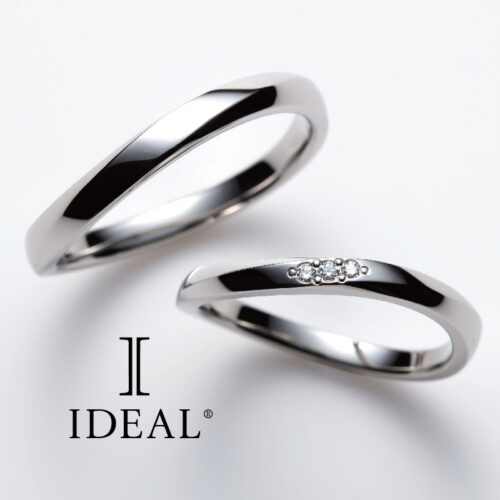 大阪梅田のウェーブデザインの結婚指輪IDEALPlusfortのリアン