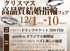 岸和田市クリスマス高品質結婚指輪フェア