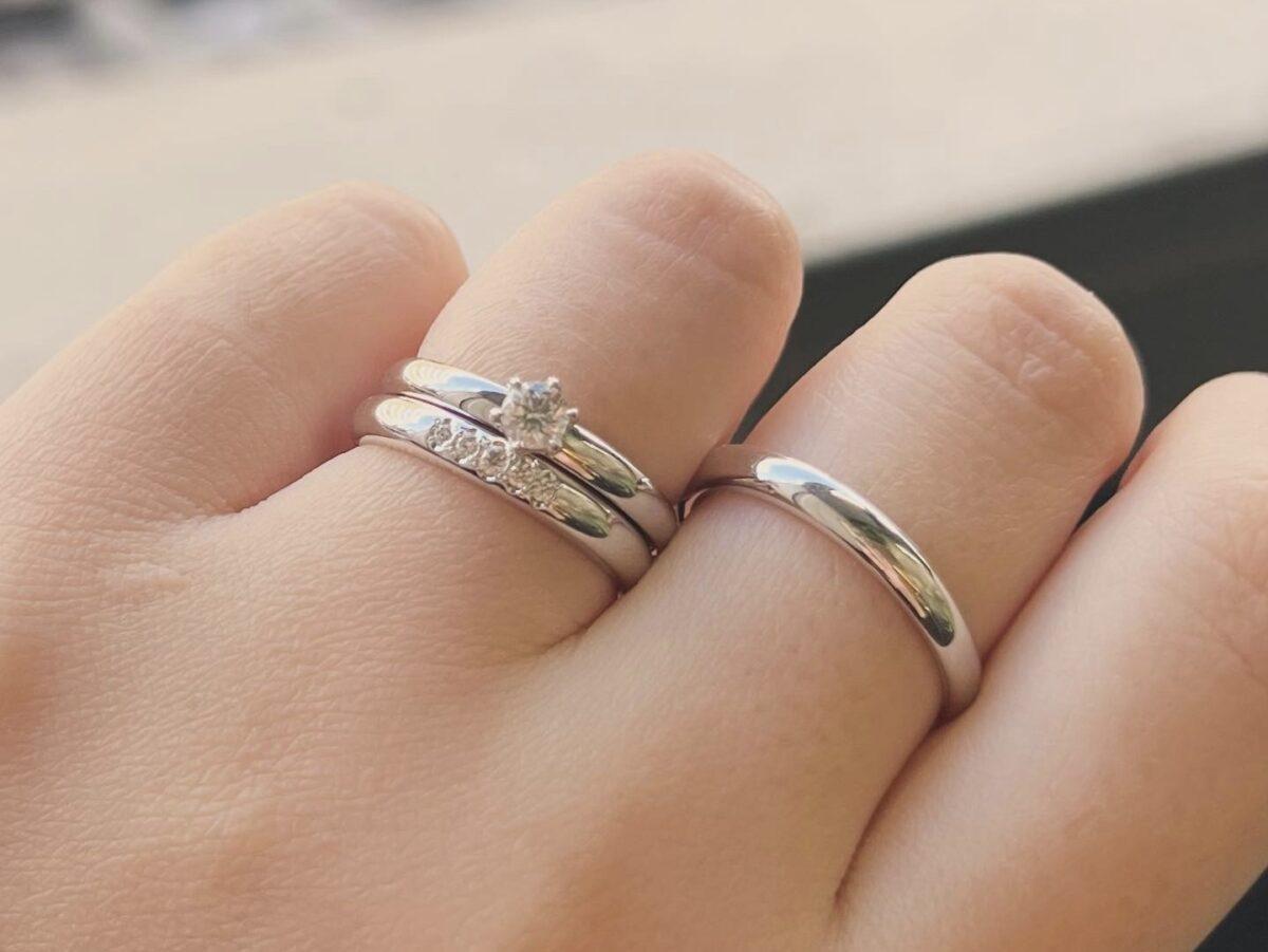 ダイヤモンド ネックレス 婚約 結婚指輪 3セット 安い プラチナ 0.3