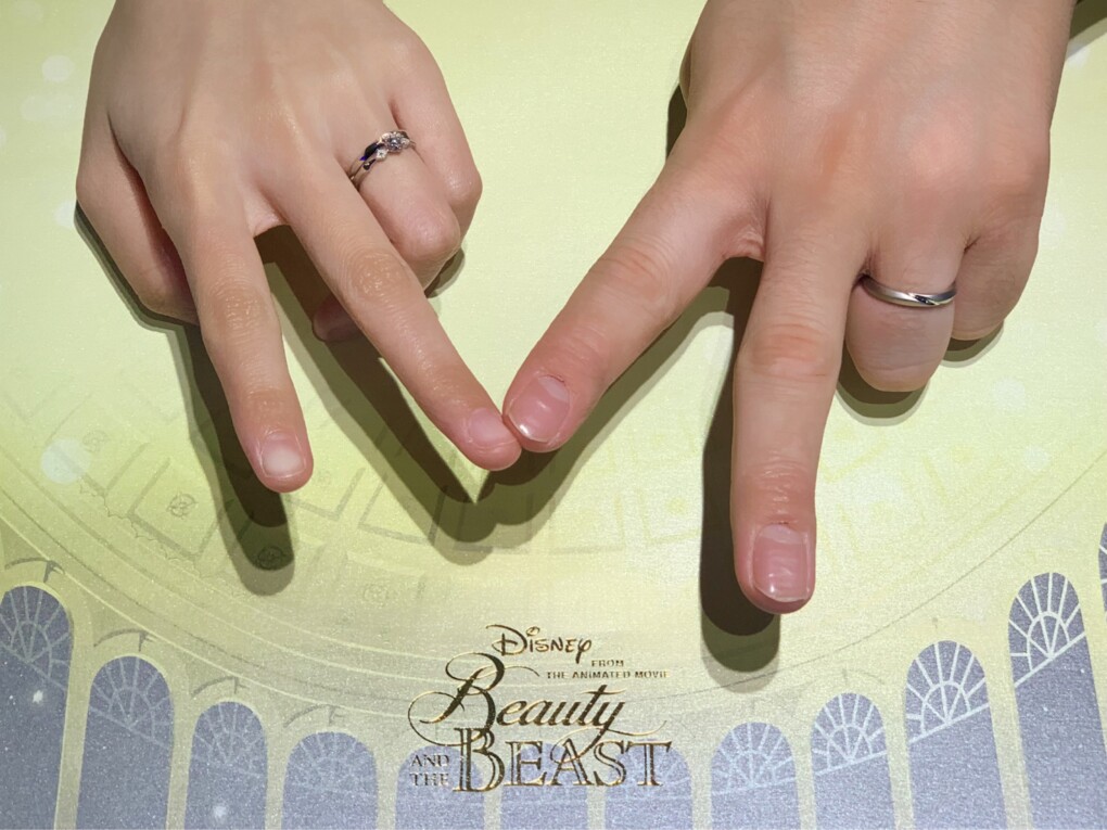 【札幌市】Disney Beauty AND THE BEAST(美女と野獣)の婚約指輪とCAFERING(カフェリング)の結婚指輪をご成約頂きました。