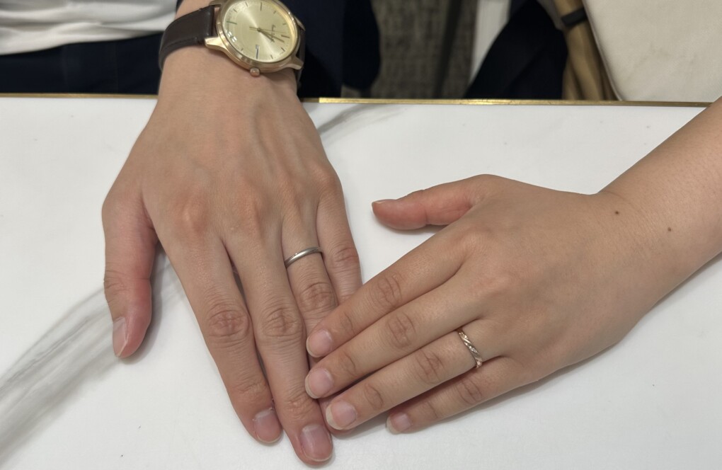 京都府宇治市　高品質でデザイン性も兼ねた鍛造指輪「パイロットブライダル」「ラプンツェル」の結婚指輪をご成約頂きました