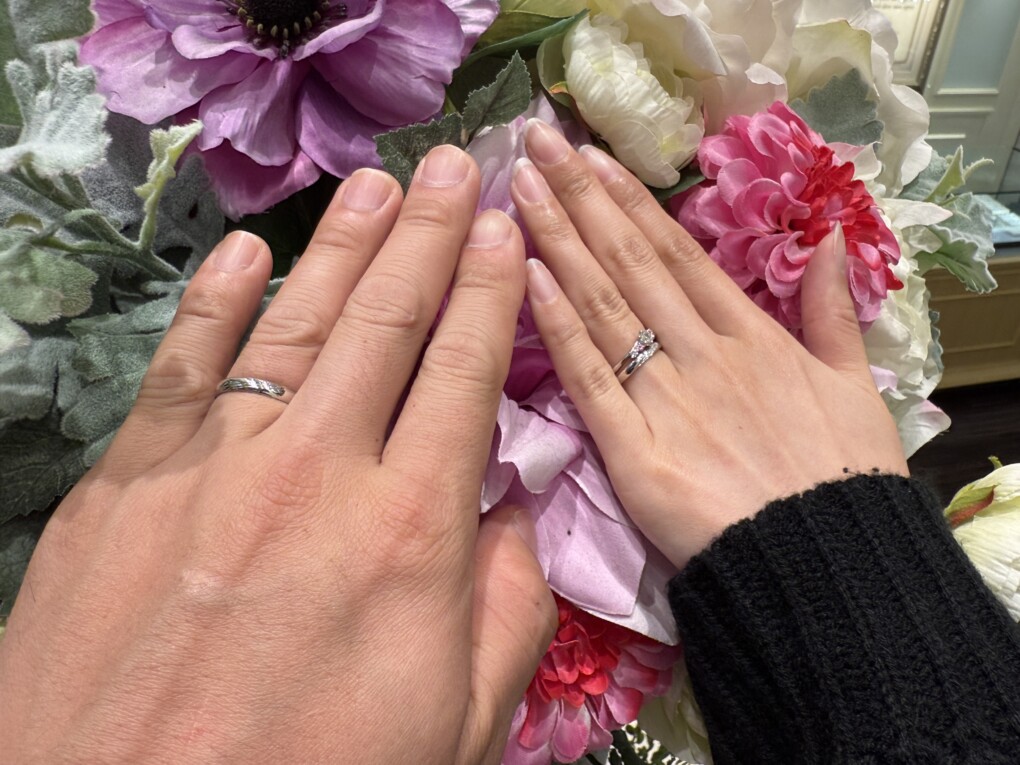 兵庫県神戸市からご来店「Mariage ent」の婚約指輪「Pilot Bridal」の結婚指輪をご成約