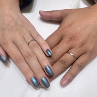 和歌山県岩出市 鍛造と言う造りと、シンプルなデザインが気に入ってインセンブレの結婚指輪をご成約のお客様です。