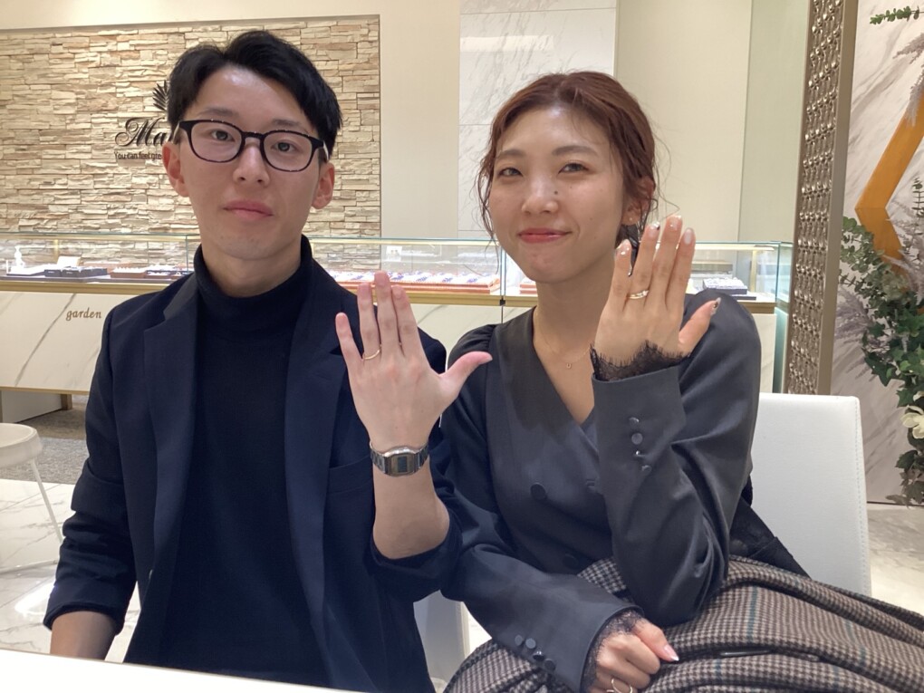 大阪枚方市・愛媛県よりご来店 世界最高峰の鍛造ブランド・フィッシャーの結婚指輪をご成約頂きました