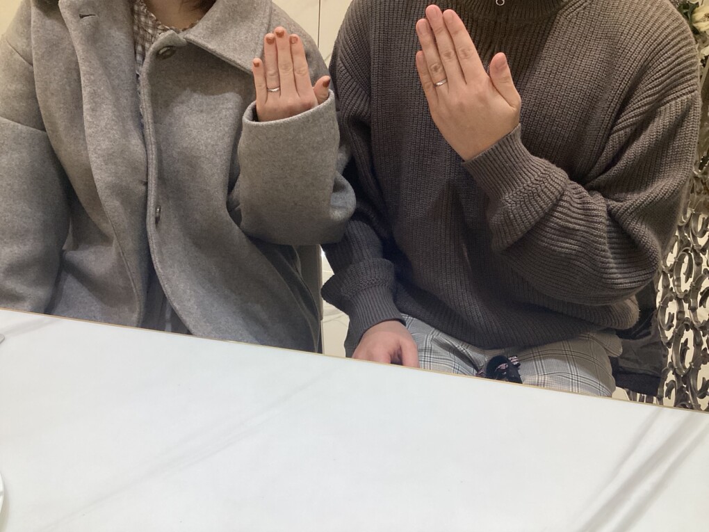 長崎県より旅行を兼ねてご来店 手作り結婚指輪gardenハンドメイドを作成頂きました