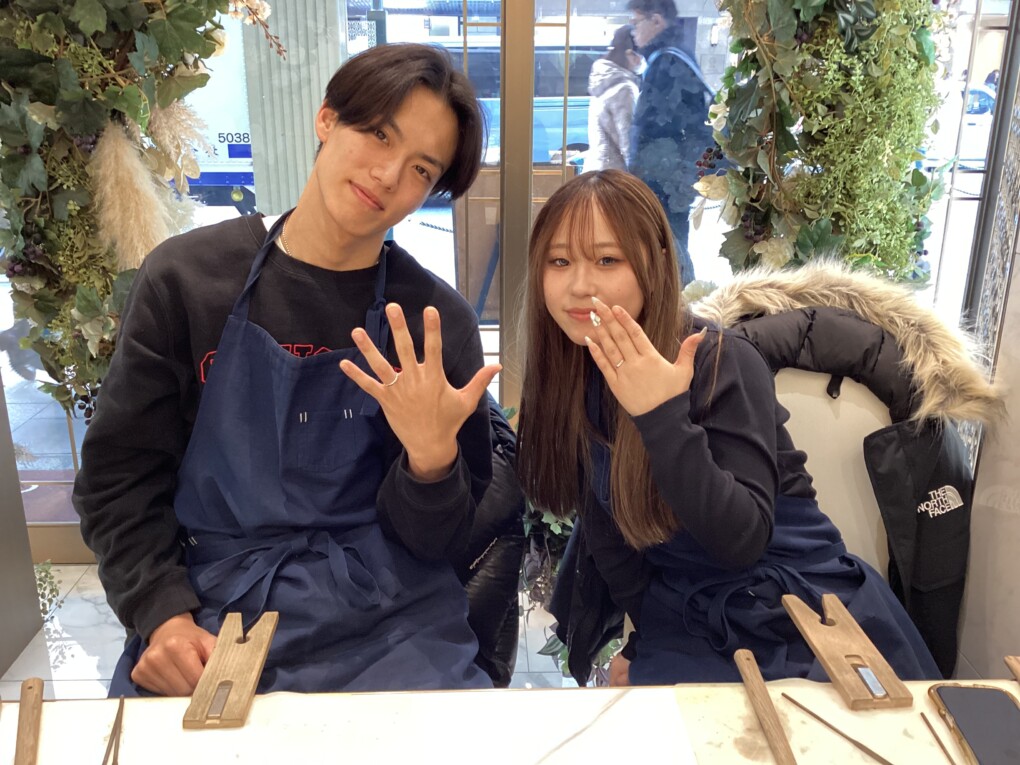 京都市・宇治市 手作り指輪・ペアリングを作成頂きました