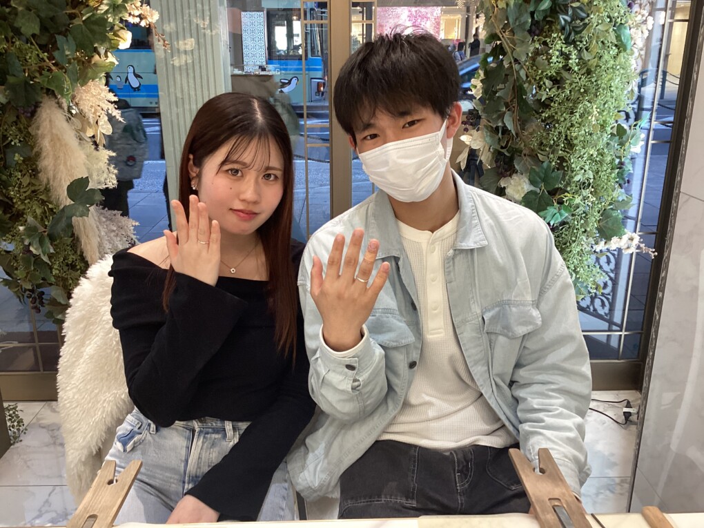 京都府京田辺市よりご来店 手作り指輪（ペアリング）作成体験頂きました