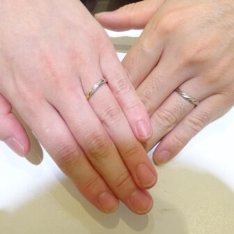 和歌山県橋本市 お互いが気に入ったプリンセス、美女と野獣とラプンツェルの結婚指輪をご成約のお客様です。