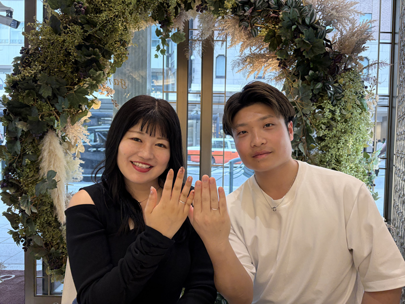 遠距離のお二人が誕生日旅行でご来店　手作り指輪（ペアリング）体験頂きました