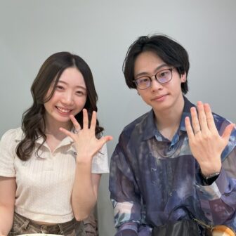 【大阪市・西区】gardenオリジナルの婚約指輪とDisney Cinderellaの結婚指輪をでご成約いただきました。