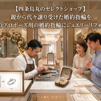 代々の婚約指輪をリメイクしてプロポーズ！京都・四条烏丸のジュエリーセレクトショップ
