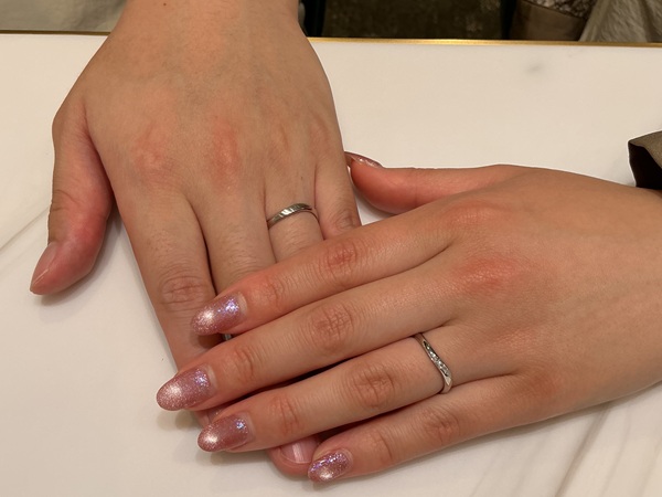 【大阪市阿倍野区・奈良県生駒郡】SomethingBlueAitherの結婚指輪をペアでご成約いただきました。