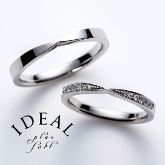 個性的な結婚指輪　リボン型のファシスネイトのリング